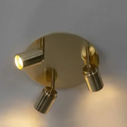 QAZQA Gartenbeleuchtung|Badezimmerlampen*Moderner Badstrahler Messing 3-flammig IP44 - Ducha