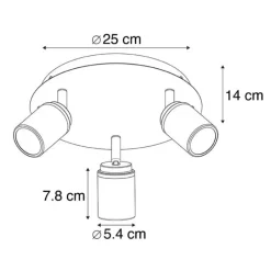 QAZQA Gartenbeleuchtung|Badezimmerlampen*Moderner Badstrahler Messing 3-flammig IP44 - Ducha