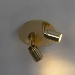 QAZQA Gartenbeleuchtung|Badezimmerlampen*Moderner Badstrahler Messing 2-flammig IP44 - Ducha