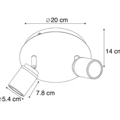 QAZQA Gartenbeleuchtung|Badezimmerlampen*Moderner Badstrahler Messing 2-flammig IP44 - Ducha