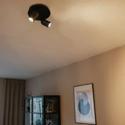 QAZQA Gartenbeleuchtung|Badezimmerlampen*Moderner Badstrahler schwarz 2-flammig IP44 - Ducha