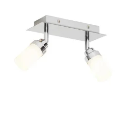 QAZQA Badezimmerlampen|Deckenstrahler*Moderner Badstrahler Stahl 2-flammig IP44 - Japie