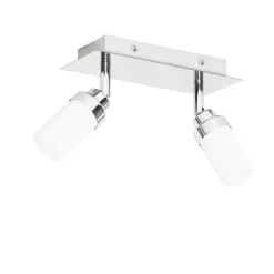 QAZQA Badezimmerlampen|Deckenstrahler*Moderner Badstrahler Stahl 2-flammig IP44 - Japie