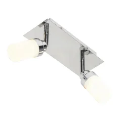 QAZQA Badezimmerlampen|Deckenstrahler*Moderner Badstrahler Stahl 2-flammig IP44 - Japie