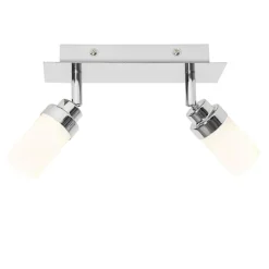 QAZQA Badezimmerlampen|Deckenstrahler*Moderner Badstrahler Stahl 2-flammig IP44 - Japie