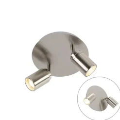 QAZQA Gartenbeleuchtung|Badezimmerlampen*Moderner Badstrahler Stahl 2-flammig IP44 - Ducha