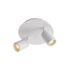 QAZQA Badezimmerlampen|Deckenstrahler*Moderner Badstrahler weiß 2-flammig IP44 - Ducha