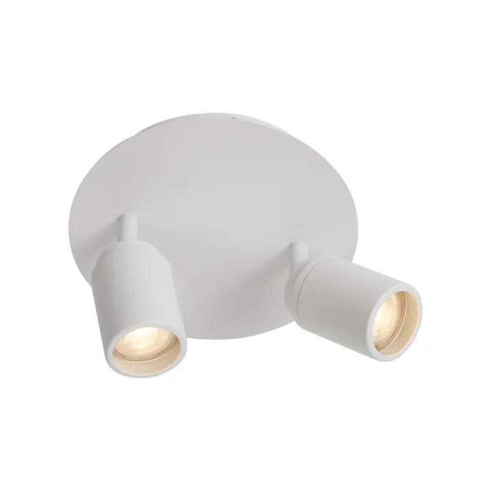 QAZQA Badezimmerlampen|Deckenstrahler*Moderner Badstrahler weiß 2-flammig IP44 - Ducha