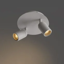 QAZQA Badezimmerlampen|Deckenstrahler*Moderner Badstrahler weiß 2-flammig IP44 - Ducha