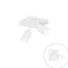 QAZQA Badezimmerlampen|Deckenstrahler*Moderner Badstrahler weiß quadratisch 2-flammig IP44 - Ducha
