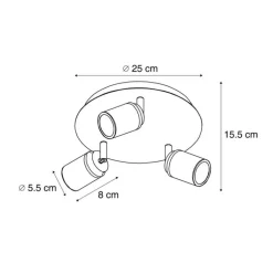 QAZQA Badezimmerlampen|Deckenstrahler*Moderner Badstrahler weiß 3-flammig IP44 - Ducha