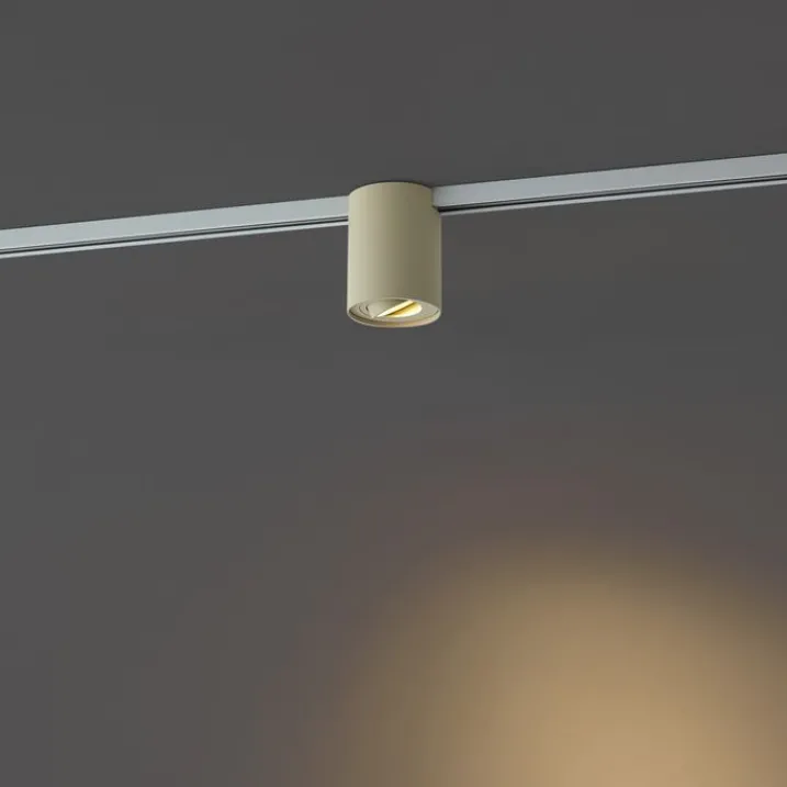 QAZQA Deckenstrahler|Aufbaustrahler*Moderner beiger Strahler für 1-Phasen-Schienensystem - Iconic Rondoo Up