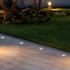 QAZQA Gartenbeleuchtung|Bodenstrahler Außen*Moderner Bodeneinbaustrahler Beige GU10 50mm Verstellbar IP65 - Delux