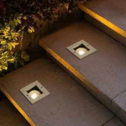 QAZQA Gartenbeleuchtung|Bodenstrahler Außen*Moderner Bodeneinbaustrahler beige GU10 50mm dreh- und schwenkbar IP65 - Oneon