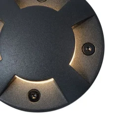 QAZQA Gartenbeleuchtung|Bodenstrahler Außen*Moderner Bodeneinbaustrahler schwarz GU10 50mm 4-Licht-Effekt IP65 - Cellar