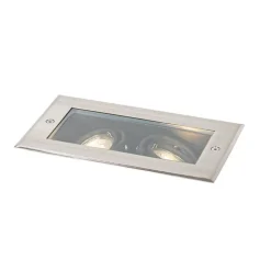 QAZQA Gartenbeleuchtung|Bodenstrahler Außen*Moderner Bodenstrahler aus Stahl, 2-flammig, verstellbar, IP65 – Oneon