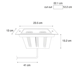 QAZQA Gartenbeleuchtung|Bodenstrahler Außen*Moderner Bodenstrahler aus Stahl, 2-flammig, verstellbar, IP65 – Oneon