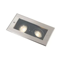 QAZQA Gartenbeleuchtung|Bodenstrahler Außen*Moderner Bodenstrahler aus Stahl, 2-flammig, verstellbar, IP65 – Oneon