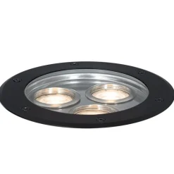 QAZQA Gartenbeleuchtung|Bodenstrahler Außen*Moderner Bodenstrahler schwarz 3-flammig IP65 - Tribus