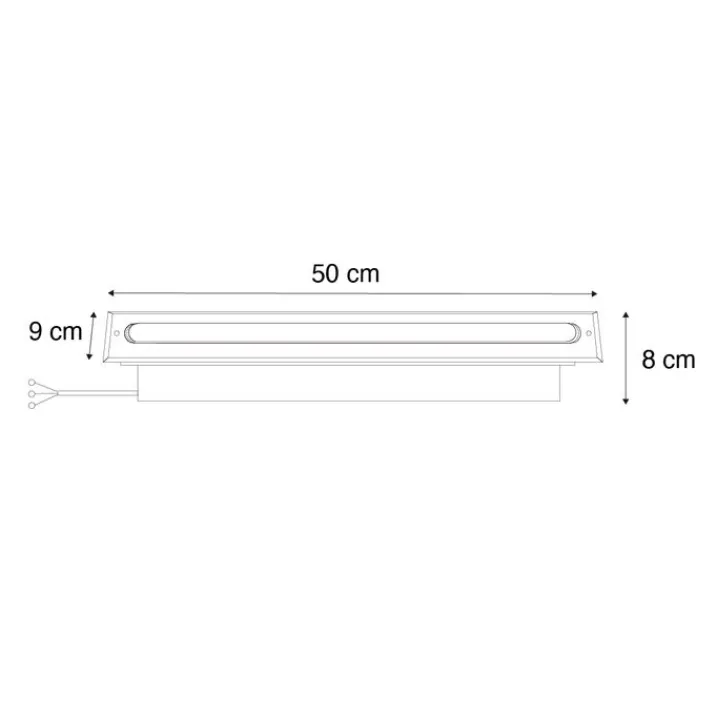 QAZQA Gartenbeleuchtung|Led-Außenleuchten*Moderner Bodenstrahler schwarz 50 cm inkl. LED IP65 - Eline