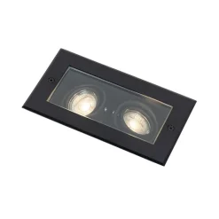 QAZQA Bodenstrahler Außen|Außenstrahler*Moderner Bodenstrahler schwarz 2-flammig verstellbar IP65 - Oneon