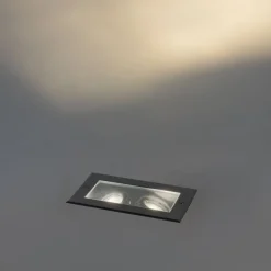 QAZQA Bodenstrahler Außen|Außenstrahler*Moderner Bodenstrahler schwarz 2-flammig verstellbar IP65 - Oneon