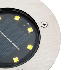 QAZQA Gartenbeleuchtung|Led-Außenleuchten*Moderner Bodenstrahler Stahl inkl. LED IP65 Solar - Terry