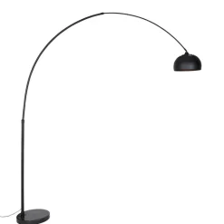 QAZQA Schlafzimmerlampen|Esszimmerlampen*Moderner Bogen Stehlampe Schwarz - XXL
