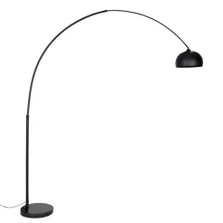 QAZQA Schlafzimmerlampen|Esszimmerlampen*Moderner Bogen Stehlampe Schwarz - XXL