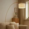 QAZQA Esszimmerlampen|Wohnzimmerlampen*Moderner Bogenlampe beige mit Teddy-Schirm - Vinossa