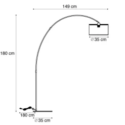 QAZQA Esszimmerlampen|Wohnzimmerlampen*Moderner Bogenlampe beige mit Teddy-Schirm - Vinossa