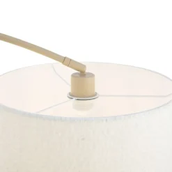 QAZQA Esszimmerlampen|Wohnzimmerlampen*Moderner Bogenlampe beige mit Teddy-Schirm - Vinossa