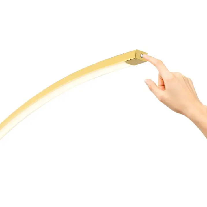 QAZQA Wohnzimmerlampen|Led-Stehlampen*Moderner Bogenlampe Messing inkl. LED mit Touch-Dimmer - Arlow