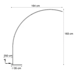 QAZQA Wohnzimmerlampen|Led-Stehlampen*Moderner Bogenlampe Messing inkl. LED mit Touch-Dimmer - Arlow
