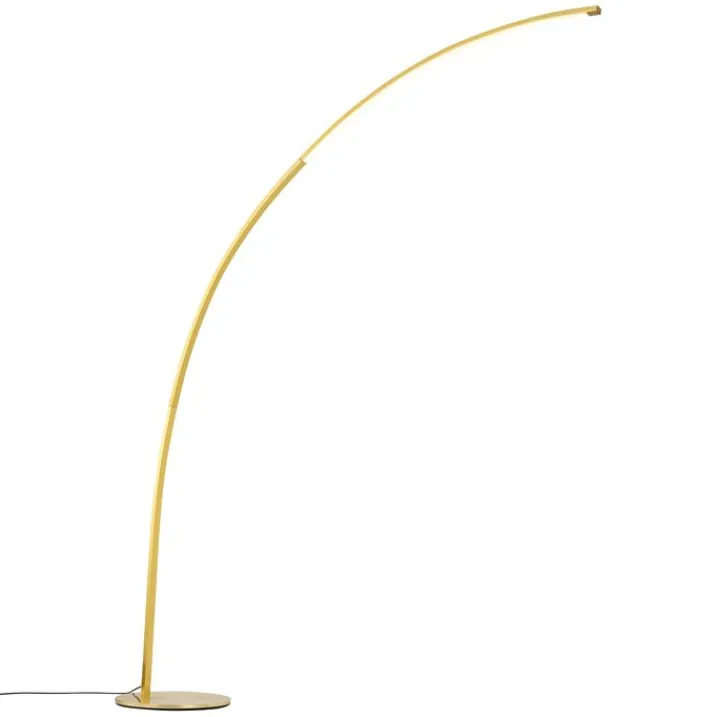 QAZQA Wohnzimmerlampen|Led-Stehlampen*Moderner Bogenlampe Messing inkl. LED mit Touch-Dimmer - Arlow