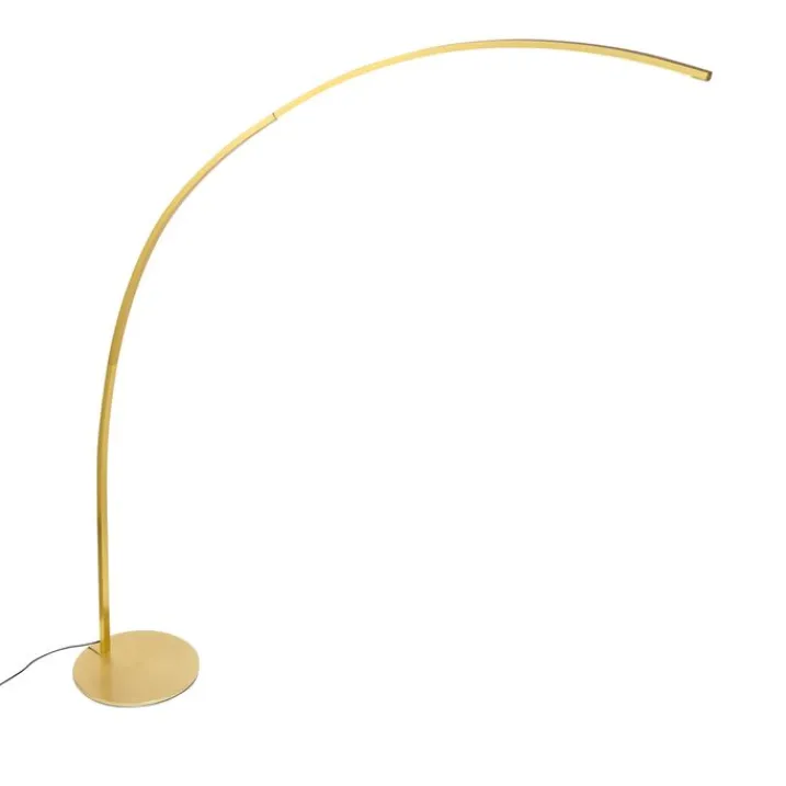 QAZQA Wohnzimmerlampen|Led-Stehlampen*Moderner Bogenlampe Messing inkl. LED mit Touch-Dimmer - Arlow