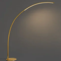 QAZQA Wohnzimmerlampen|Led-Stehlampen*Moderner Bogenlampe Messing inkl. LED mit Touch-Dimmer - Arlow