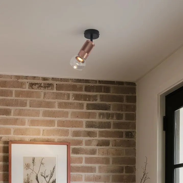 QAZQA Wandstrahler|Deckenstrahler*Moderner Deckenspot Dark Bronze Verstellbar - Veerle