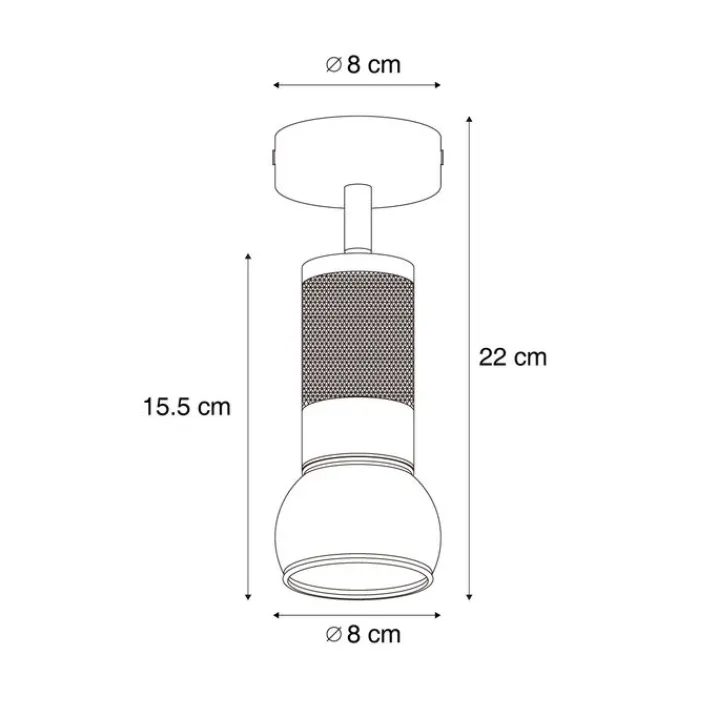 QAZQA Wandstrahler|Deckenstrahler*Moderner Deckenspot Dark Bronze Verstellbar - Veerle