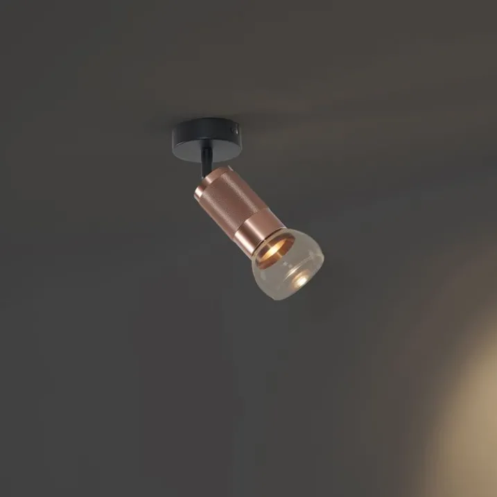 QAZQA Wandstrahler|Deckenstrahler*Moderner Deckenspot Dark Bronze Verstellbar - Veerle