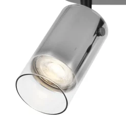 QAZQA Deckenstrahler|Aufbaustrahler*Moderner Deckenspot Gunmetal 3-flammig drehbar und verstellbar - Drain