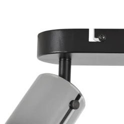 QAZQA Deckenstrahler|Aufbaustrahler*Moderner Deckenspot Gunmetal 3-flammig drehbar und verstellbar - Drain