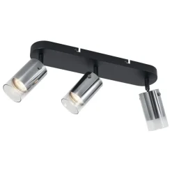 QAZQA Deckenstrahler|Aufbaustrahler*Moderner Deckenspot Gunmetal 3-flammig drehbar und verstellbar - Drain