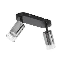 QAZQA Deckenstrahler|Aufbaustrahler*Moderner Deckenspot Gunmetal 2-flammig drehbar und verstellbar - Drain