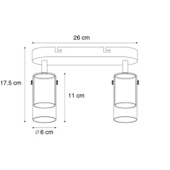QAZQA Deckenstrahler|Aufbaustrahler*Moderner Deckenspot Gunmetal 2-flammig drehbar und verstellbar - Drain