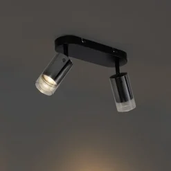 QAZQA Deckenstrahler|Aufbaustrahler*Moderner Deckenspot Gunmetal 2-flammig drehbar und verstellbar - Drain