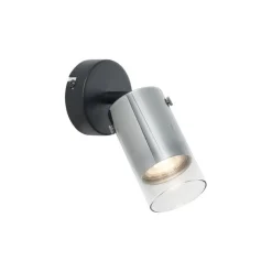 QAZQA Wandstrahler|Deckenstrahler*Moderner Deckenspot Gunmetal mit verstellbarem Glas - Drain