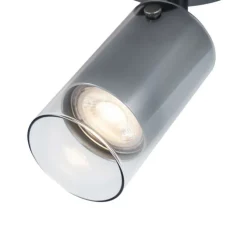 QAZQA Wandstrahler|Deckenstrahler*Moderner Deckenspot Gunmetal mit verstellbarem Glas - Drain