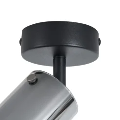 QAZQA Wandstrahler|Deckenstrahler*Moderner Deckenspot Gunmetal mit verstellbarem Glas - Drain