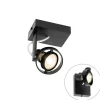 QAZQA Wandstrahler|Deckenstrahler*Moderner Deckenspot schwarz verstellbar GU10 50mm - Master